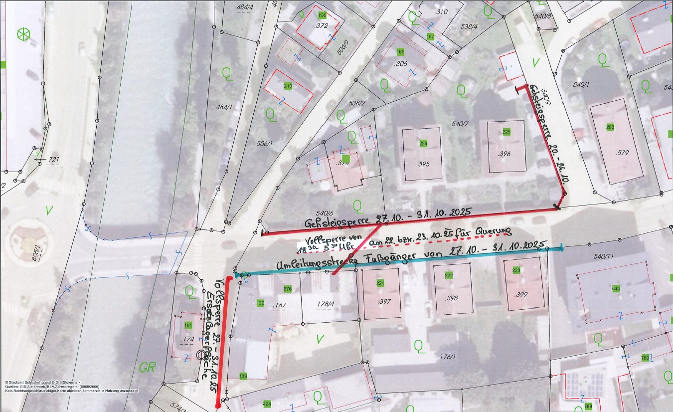 Erzherzog-Johann-Str./ Roseggerstr. - Grabungsarbeiten